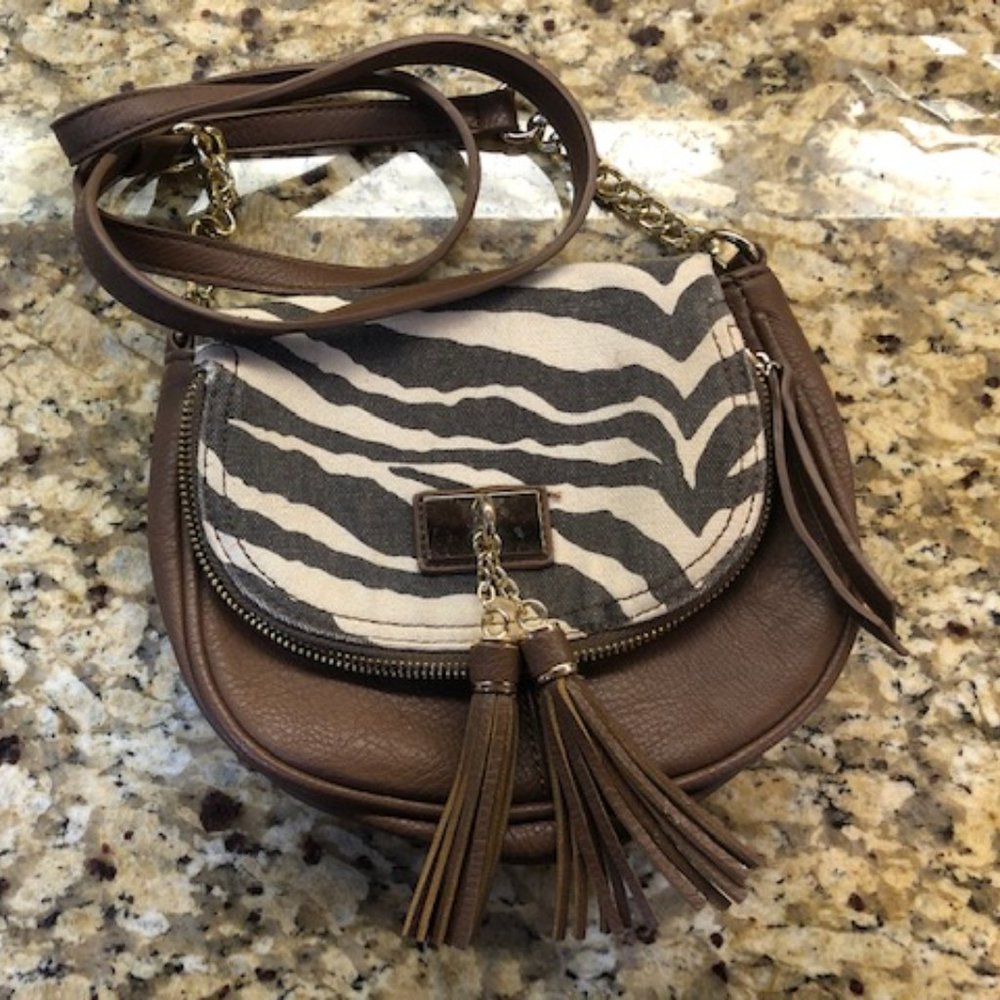 Charming Charlie Zebra Print Crossbody